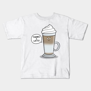 Thanks a Latte Thank you Card Kids T-Shirt